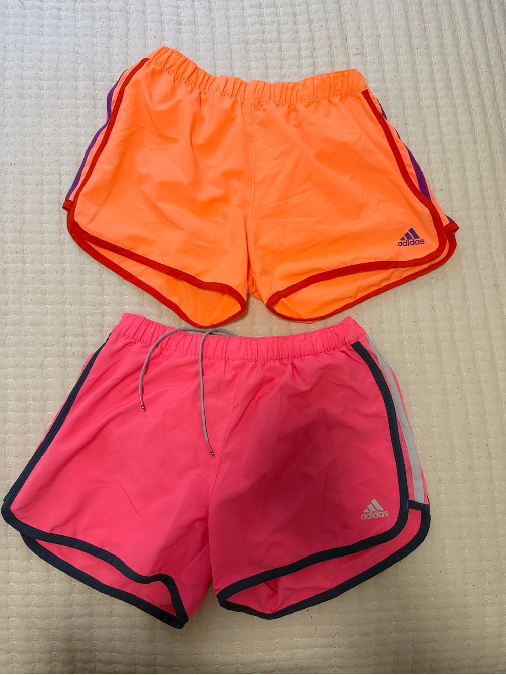 adidas Women’s Athletic Shorts — Neon Orange & Hot Pink